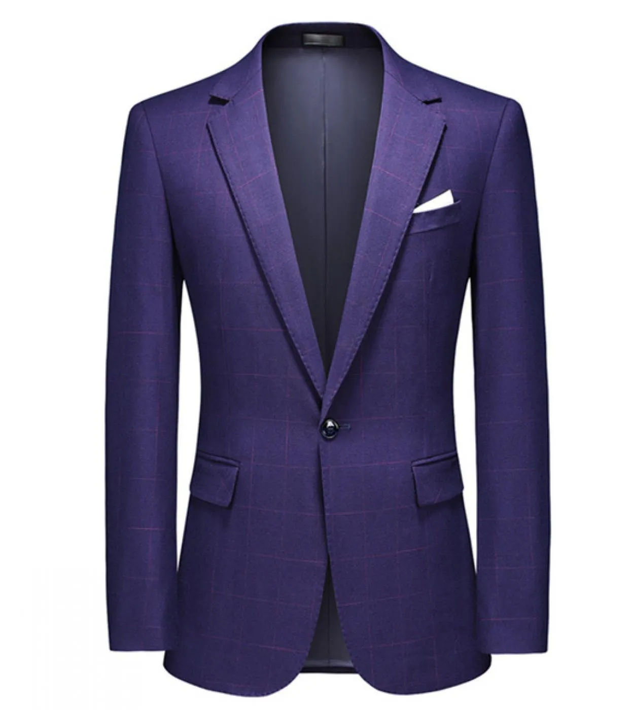 Blazer scozzese blu stile britannico Giacca da uomo casual da uomo daffari da matrimonio Cappotto bello Ropa Hombre Blazer moda